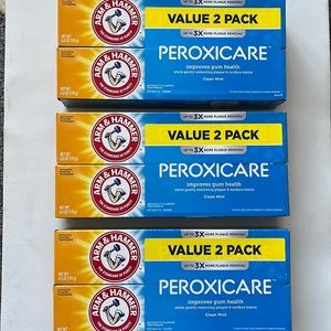 Lot of 3  2-packs Arm and Hammer Peroxicare toothpastes-Clean Mint